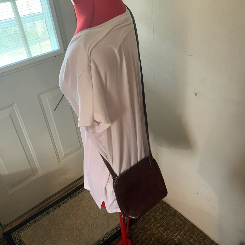 Small brown leather HOBO crossbody bag